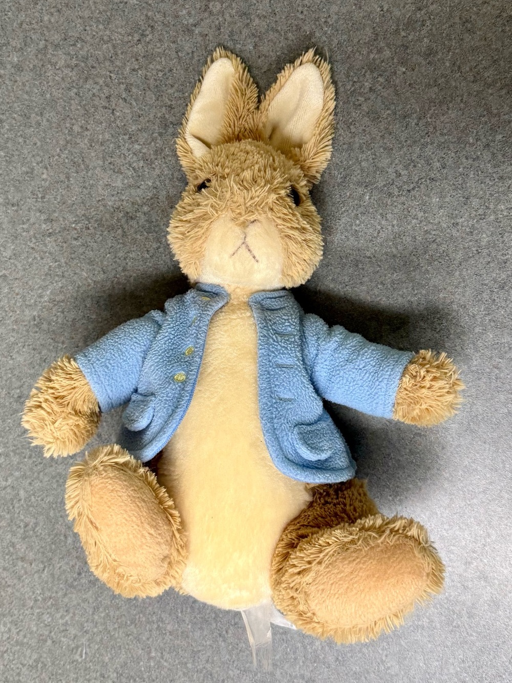 Gund Tan Peter Rabbit Bunny Plush with Light Blue Jacket